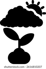 Monsoon Agriculture Glyph Vector Icon Design