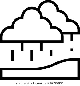 monsoon icon. Thin linear style design isolated on white background