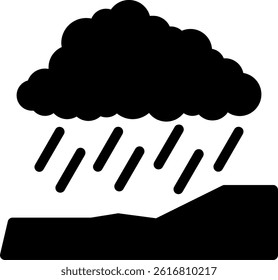 Monsoon Landscape Glyph Vector Icon Design