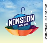 Monsoon Mega sale - Vector illustration