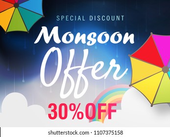 Monsoon Offer Discount Flyer Design.