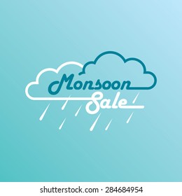Monsoon offer and sale banner, flyer or poster.
