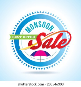 Monsoon offer and sale banner, offer or poster.