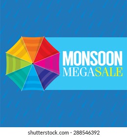 Monsoon offer and sale banner, offer or poster.