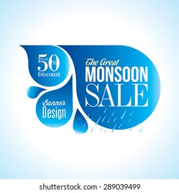 Monsoon offer and sale banner, offer or poster.