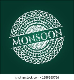 Monsoon on chalkboard