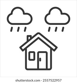 Monsoon Outline Icon Vector Illustration