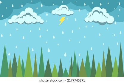 Monsoon, rainy day, season, rainy in the forest, monsoon background.