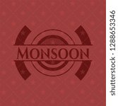 Monsoon red emblem. Vintage.