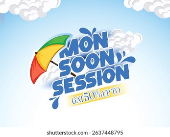 Monsoon sale art  vector design