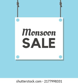 Monsoon sale banner, sale cardboard, vector cardboard, monsoon sale