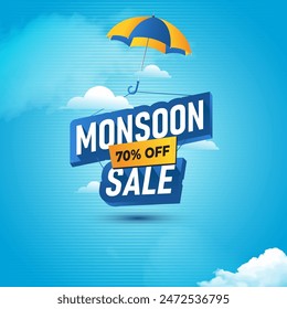 Monsoon Sale Banner Design Hintergrund Vorlage Vektorillustration