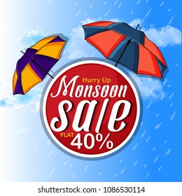 Monsoon sale banner template design