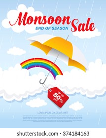 Monsoon sale banner template design