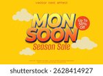 Monsoon sale editable text effect background