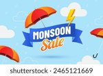 Monsoon sale poster. Monsoon sale banner, Discount, Offers, Monsoon season background