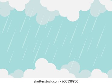 Monsoon season background with cloud and heavy rain. sale banner. season off. poster advertising. Flat design business financial marketing banking advertisement concept illustration.