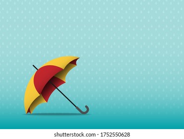 Fondo de la temporada del monzón con nubes y lluvia. ilustración de vector de concepto.