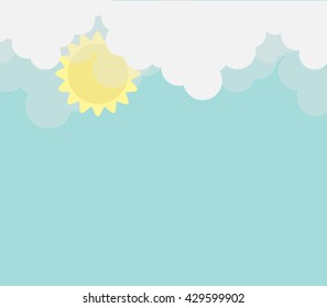 Monsoon season background template with cloud and sun for banner poster flyer or sale advertising. Flat design for business financial marketing banking advertisement concept cartoon illustration.