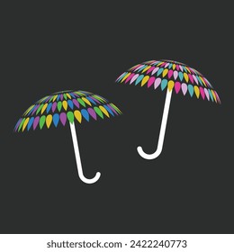 Monsoon season background with umbrella design