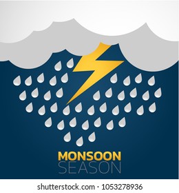 monsoon season logo icon design, vector illustration