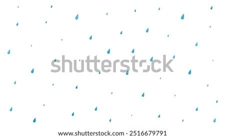 monsoon season rainfall drop on white background vector