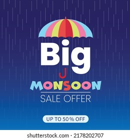 Monsoon season sale offer poster ,cover background design.