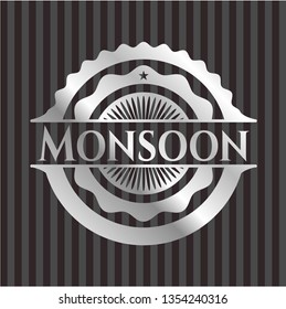 Monsoon silver emblem or badge
