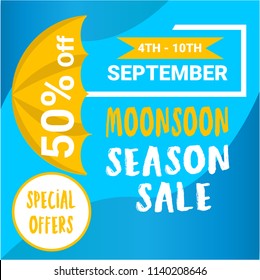Monsoon Vector Illustration, Easy to use in advertisements, social media posts and other kinds of digital posters. 