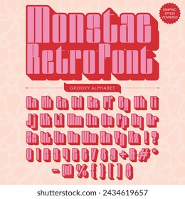 Monstac Retro Vintage Display bold Font alphabet