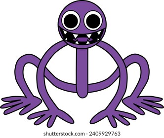 monster 2 purple rainbow friends vector