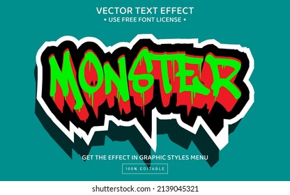 Monster 3D Editable Text Effect Template