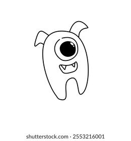 monster abstract character design, vector illustration