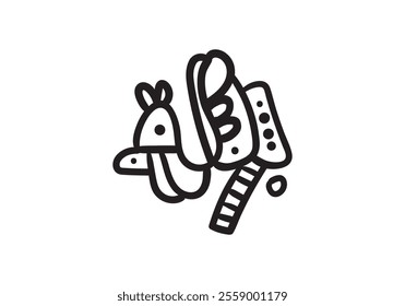 Monster abstract Doodle Graffiti art, vector illustration.