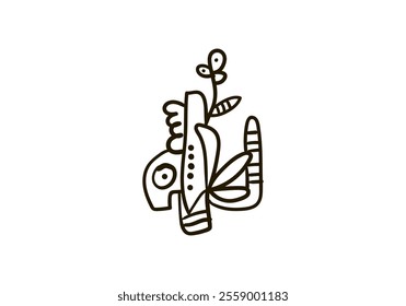 Monster abstract Doodle Graffiti art, vector illustration.