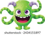 A monster alien cute friendly cartoon funny character or creature mascot