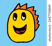 A monster alien cute friendly cartoon funny character or creature mascot
