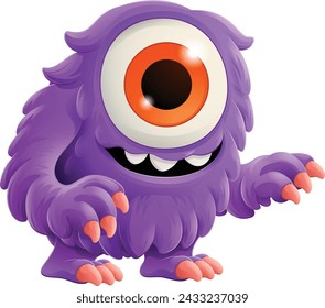 A monster alien cute friendly cartoon funny character or creature mascot