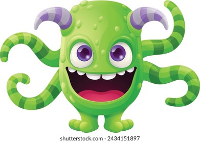 A monster alien cute friendly cartoon funny character or creature mascot