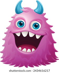 A monster alien cute friendly cartoon funny character or creature mascot