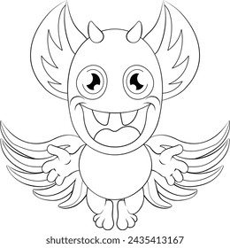 A monster alien cute friendly cartoon funny character or creature mascot