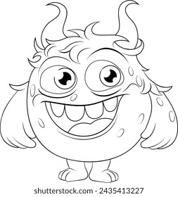 Ein Monster Alien niedlich freundlich Cartoon lustige Figur oder Kreatur Maskottchen