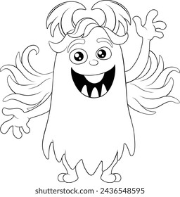 A monster alien cute friendly cartoon funny character or creature mascot