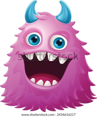 A monster alien cute friendly cartoon funny character or creature mascot