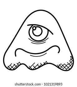 
Monster alien doodle icon 
