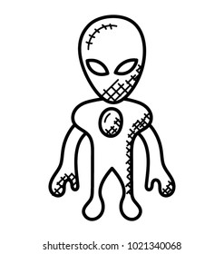 
Monster alien doodle icon. Alien Character 
