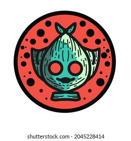 Monster Alien Galaxy Vector illustrations for your work Logo, mascot merchandise t-shirt, stickers and Label designs, poster, greeting cards advertising business company or brands