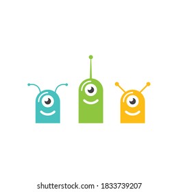 Monster alien illustration flat design