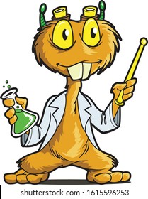 A MONSTER ALIEN PROFESSOR AND CHEMIST