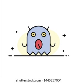 Monster, Alien, Space  Business Flat Line Filled Icon Vector Banner Template